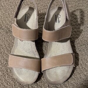 Clarks Women's Beige Strap Sandals